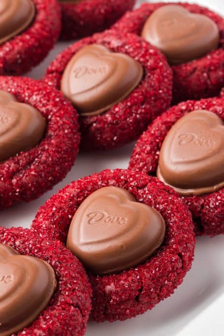 Chocolate hearts on chocolate cookies!