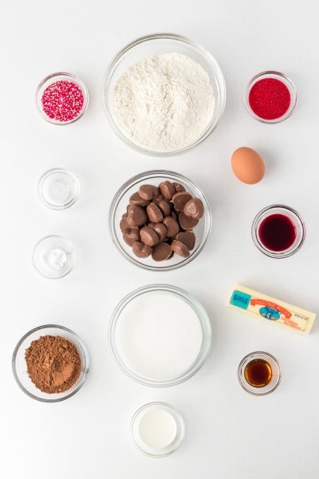 Ingredients for Red Velvet Blossom Cookies