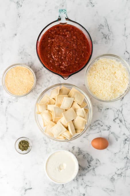 Ravioli Lasagna ingredients.