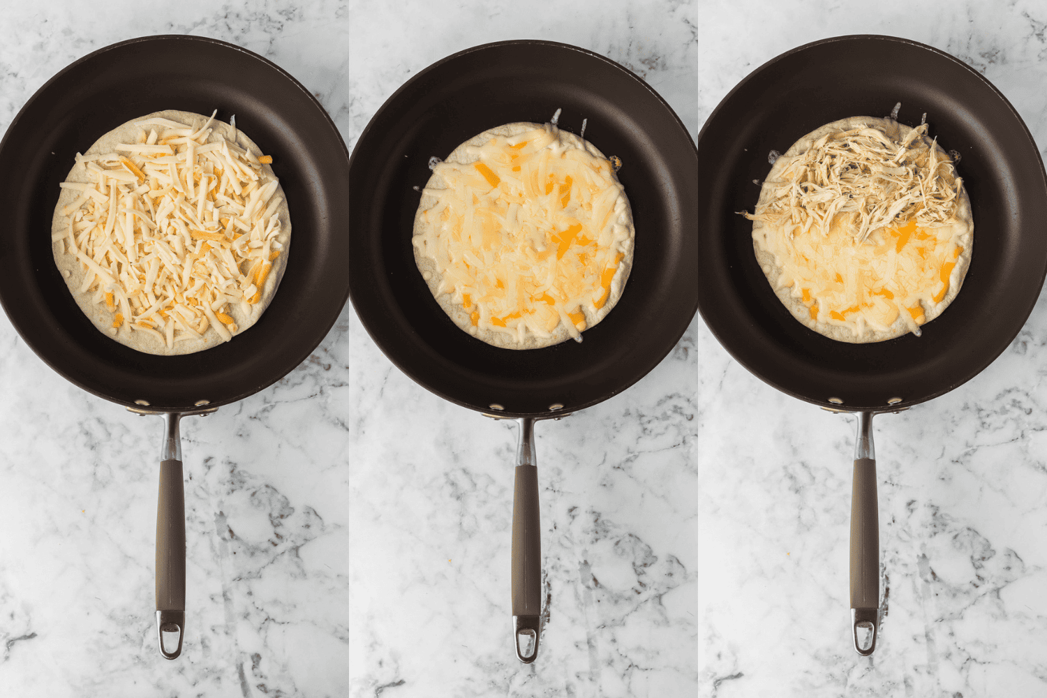 First set of Chicken Quesadilla Recipe process photos.