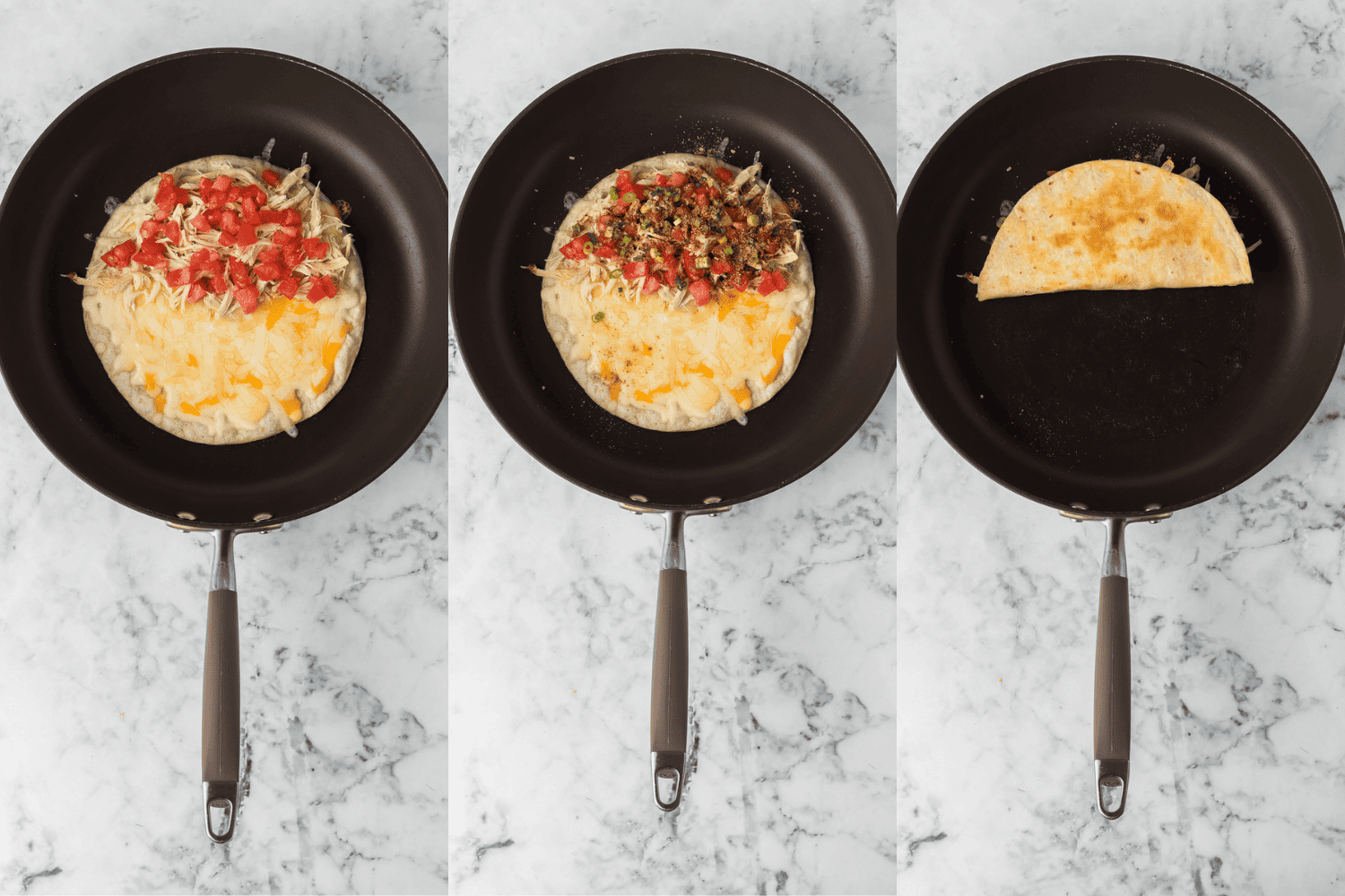 Second set of Chicken Quesadilla Recipe process photos.
