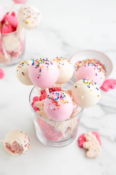 Cookie pops made with Circus Animal Cookies