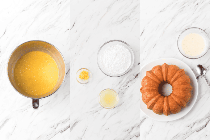 Process photos for Easy Lemon Cake.