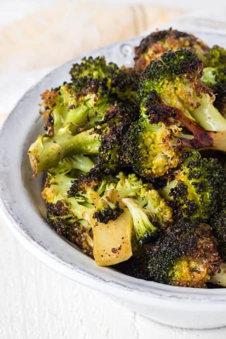 Broccoli roasted in the oven.