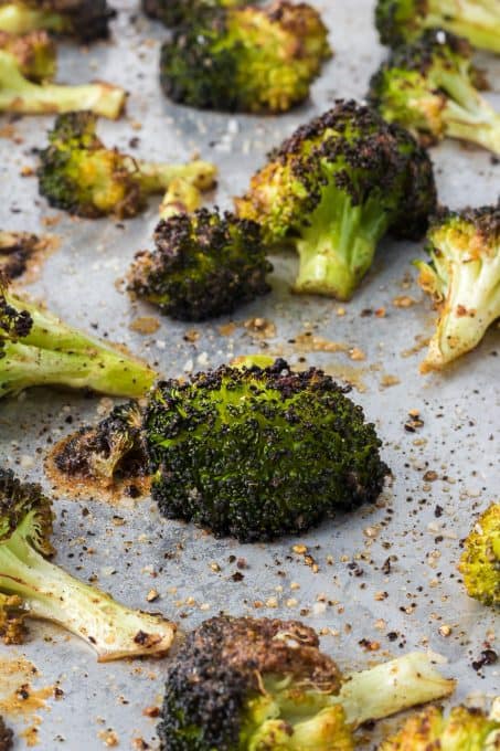 Crunchy roasted broccoli flavored with garam masala.