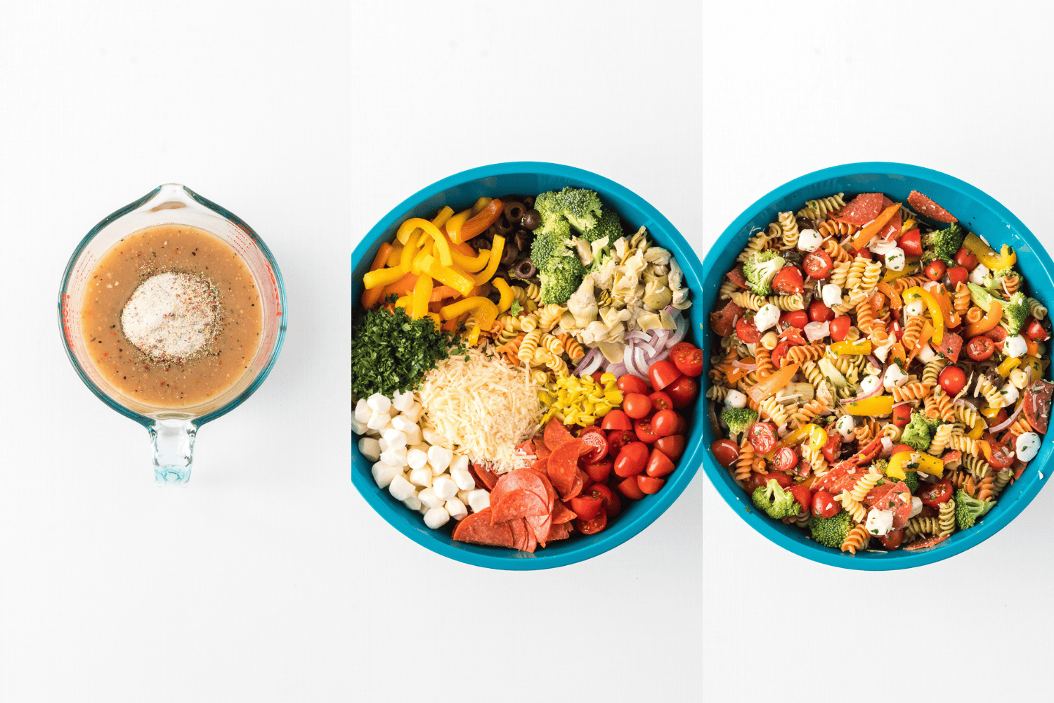 Process photos for Italian Pasta Salad