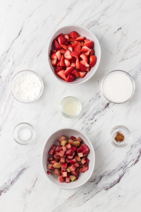 Strawberry Rhubarb filling for oatmeal bars.