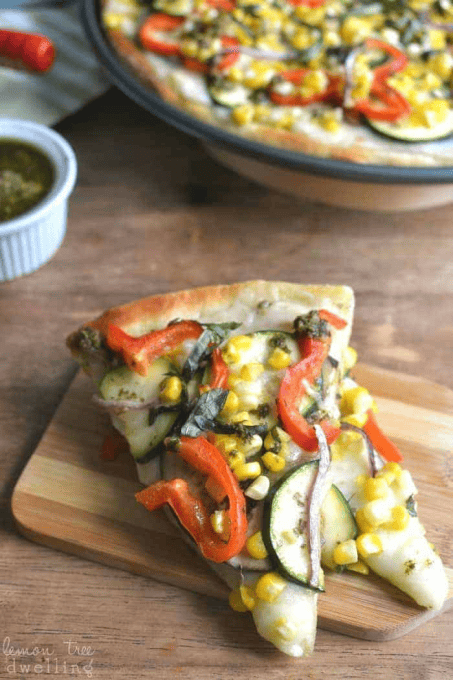 Garden Vegetable Pesto Pizza - Lemon Tree Dwelling | Easy Meal Plan Sunday {Week 58}