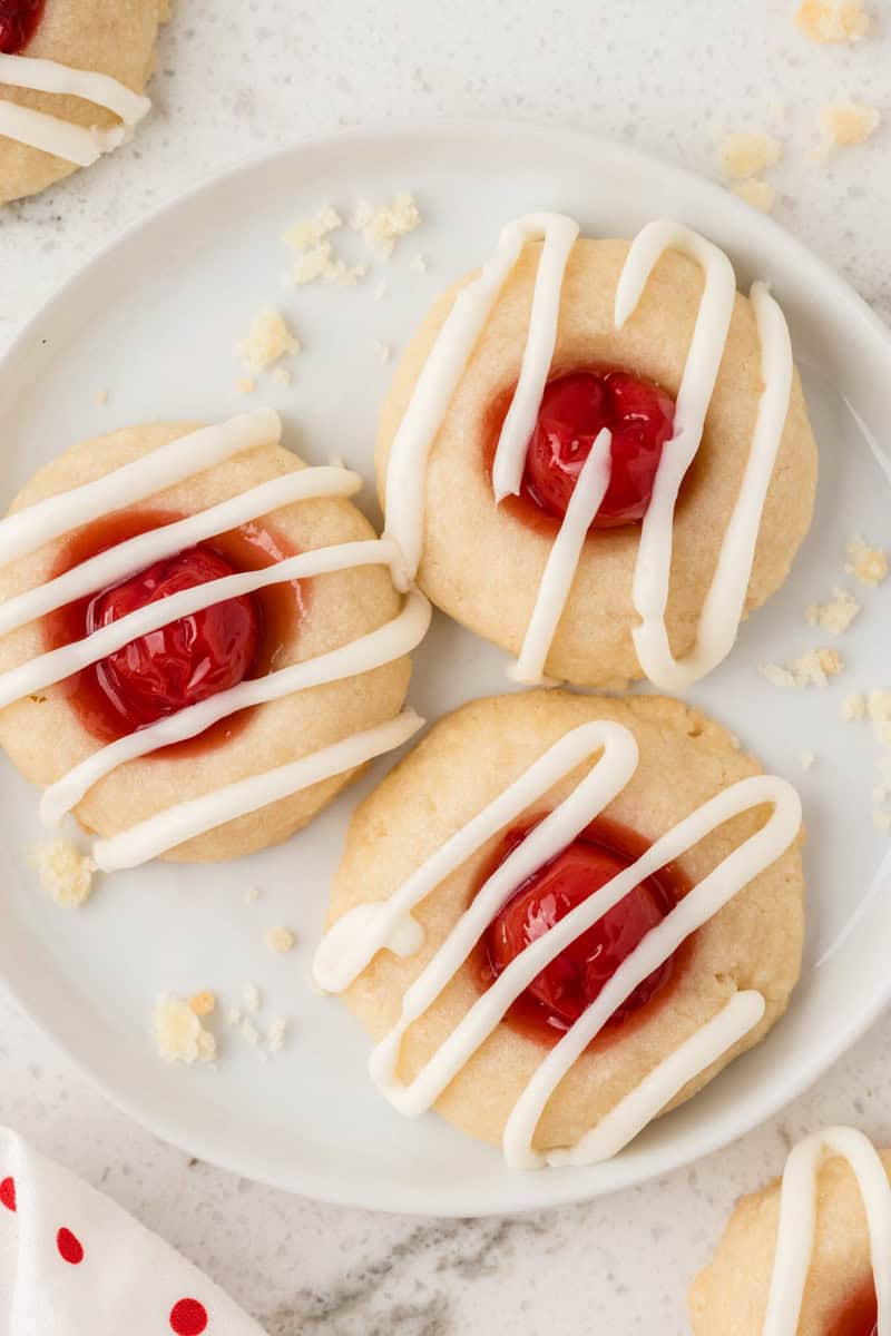 Tasty Cherry Thumbprint Cookies with a Sweet Vanilla Glaze | 365