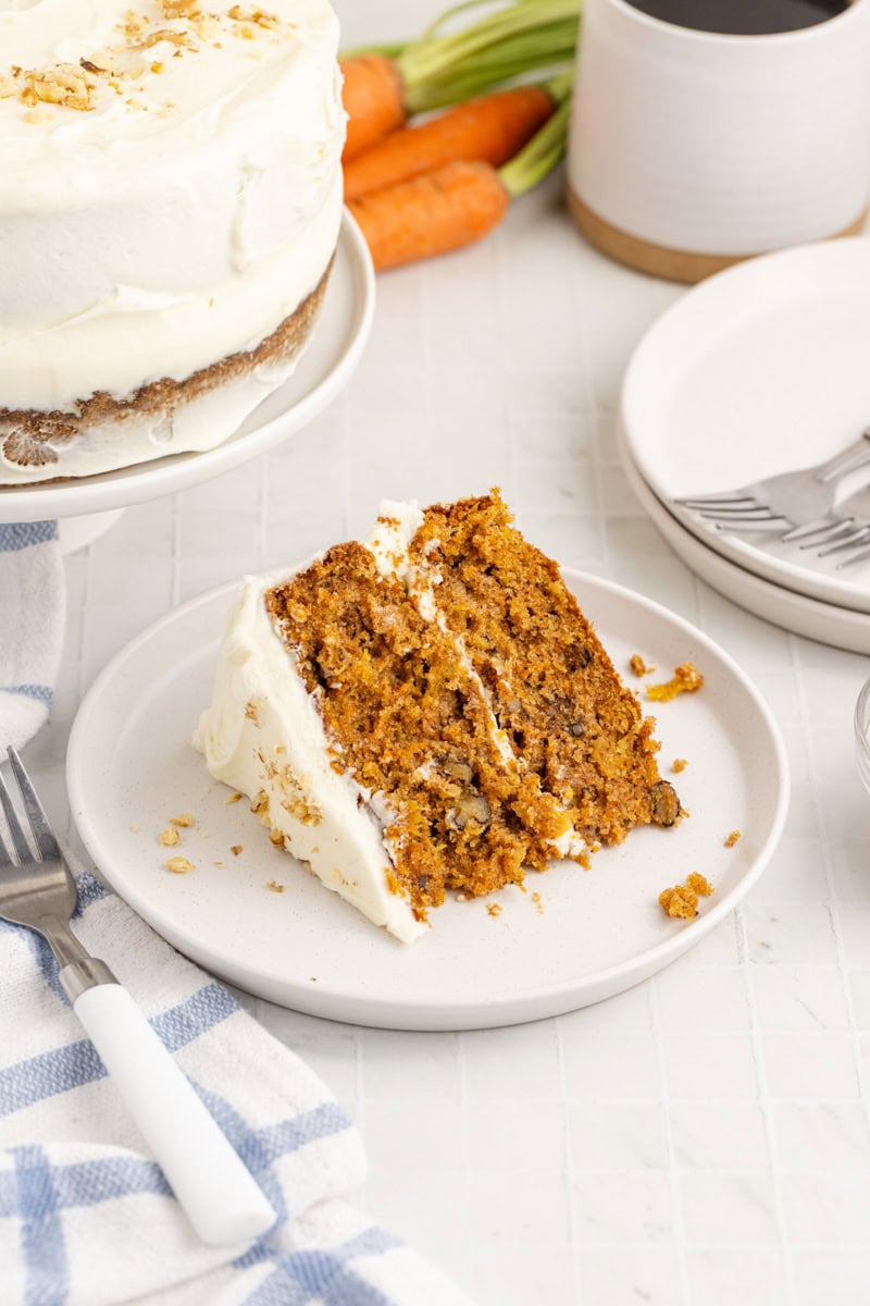 Carrot cream cheese frosted cake with pineapple.