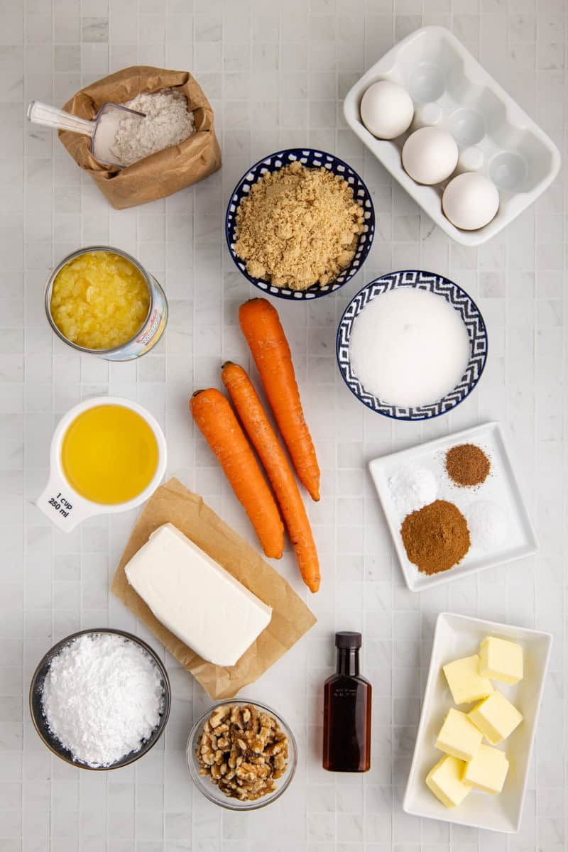 Ingredients for Pineapple Carrot Cake
