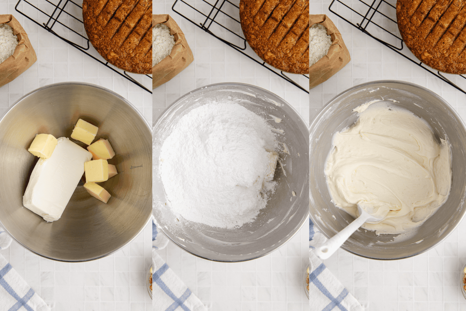 Third set of process photos for Pineapple Carrot Cake.
