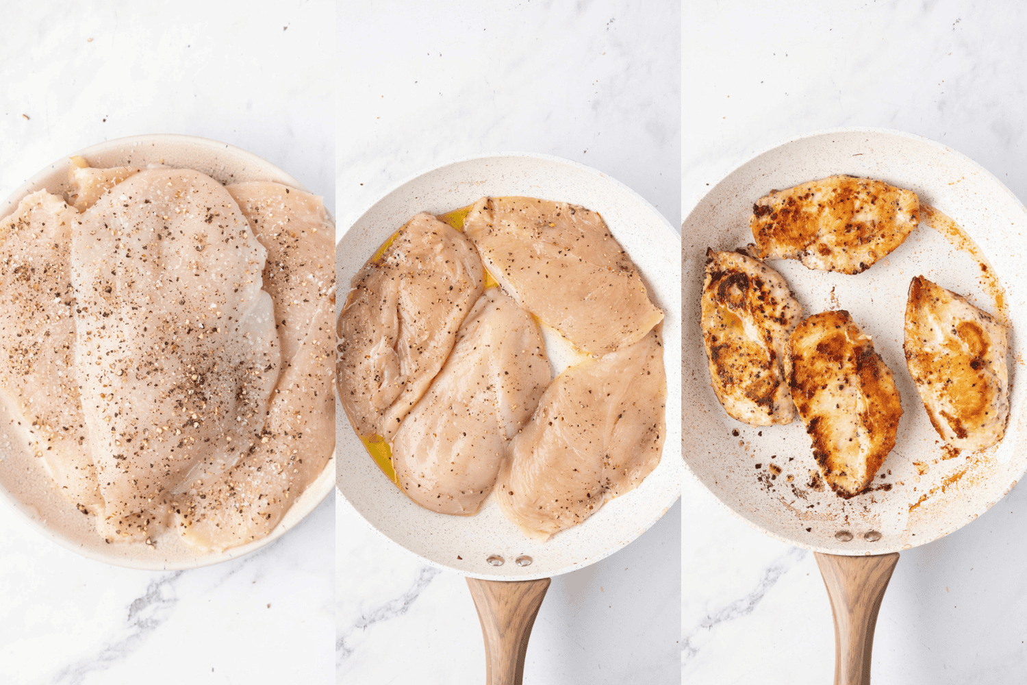 First set of process photos for Chicken Mushroom Pasta.