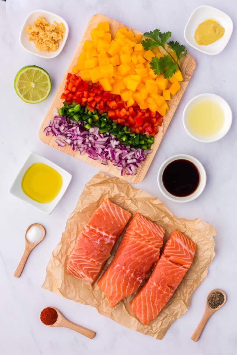 Ingredients for Grilled Salmon with Mango Salsa