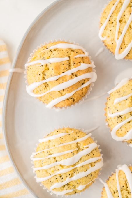 Poppy Seed Muffins with a lemon glaze.