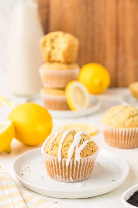 Lemon muffins with poppy seeds.
