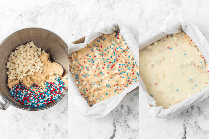 4th of July Gooey Butter Bars Process Photos