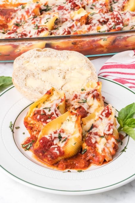 A plate of Chicken Parmesan Stuffed Shells.
