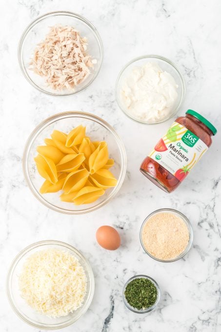 Ingredients for Chicken Stuffed Shells