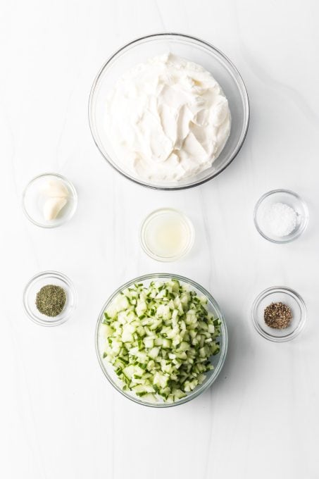 Ingredients for Easy Tzatziki Sauce