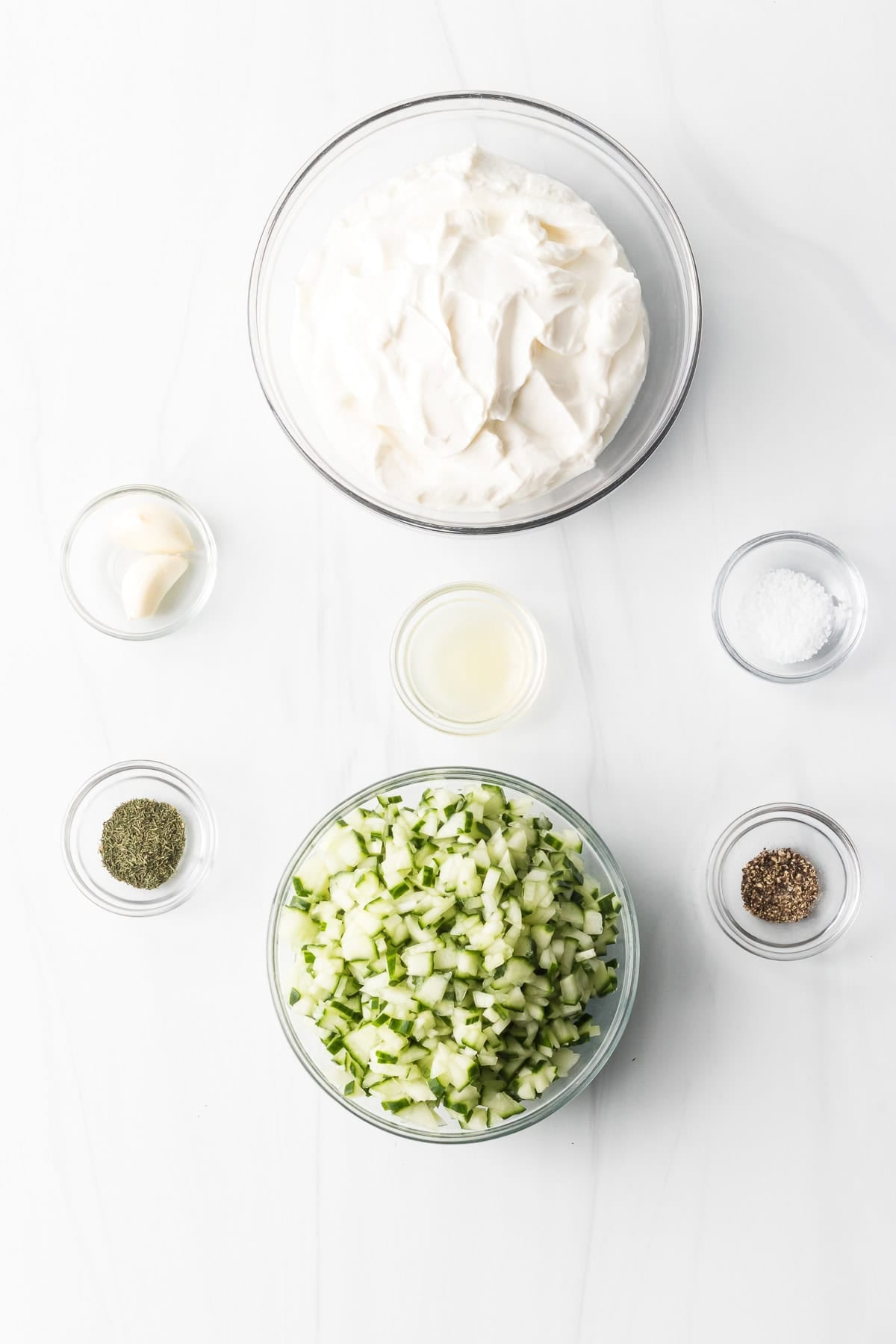 Ingredients for Easy Tzatziki Sauce