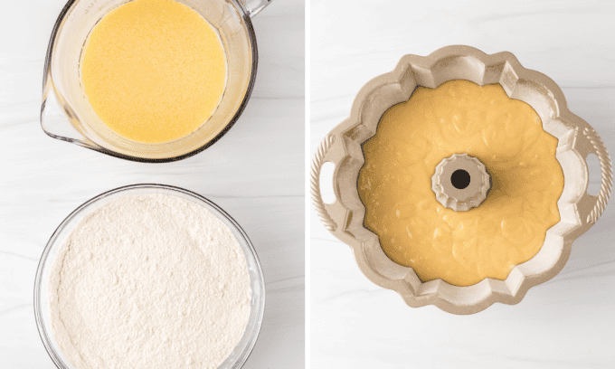 Lemon Olive Oil Cake process photos.