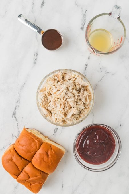 Ingredients for BBQ Chicken Sliders