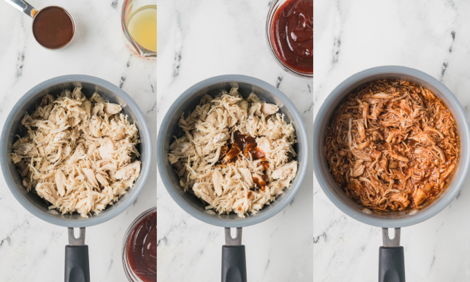 Process photos for BBQ Chicken Sliders