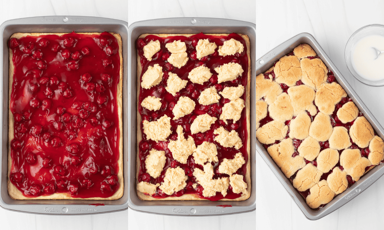 Second set of process photos for Cherry Pie Bars.
