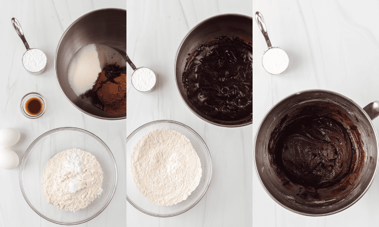 Chocolate Crinkle Cookies process photos.