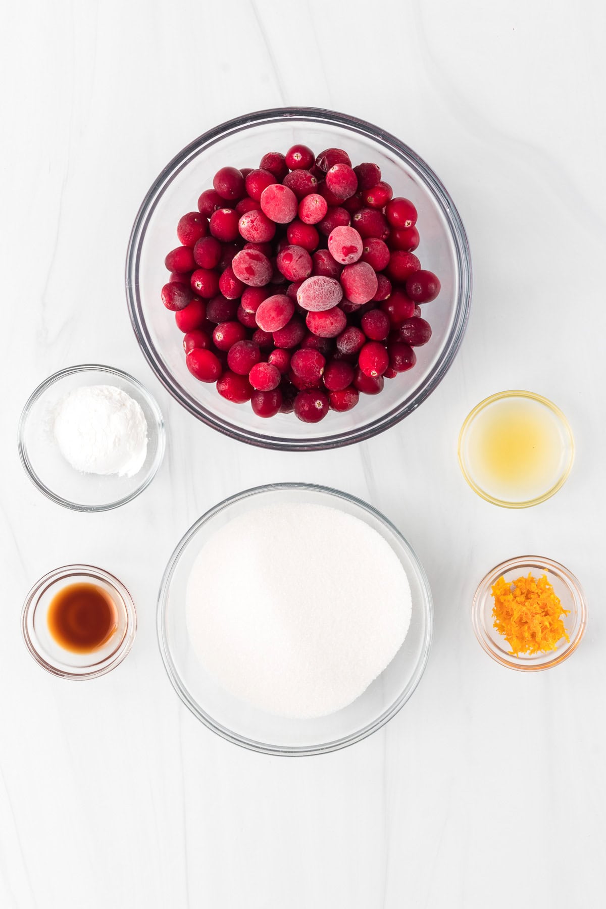 Ingredients for cranberry filling.