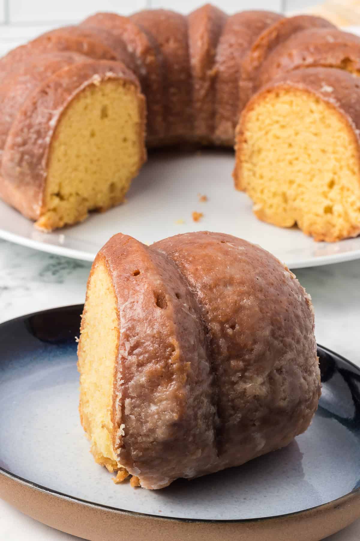 A rum glazed bundt cake.