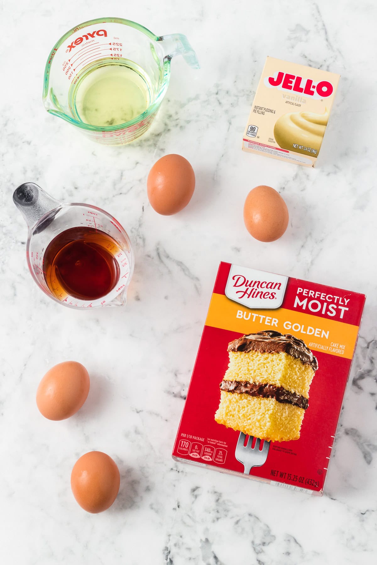 Rum Soaked Cake ingredients.