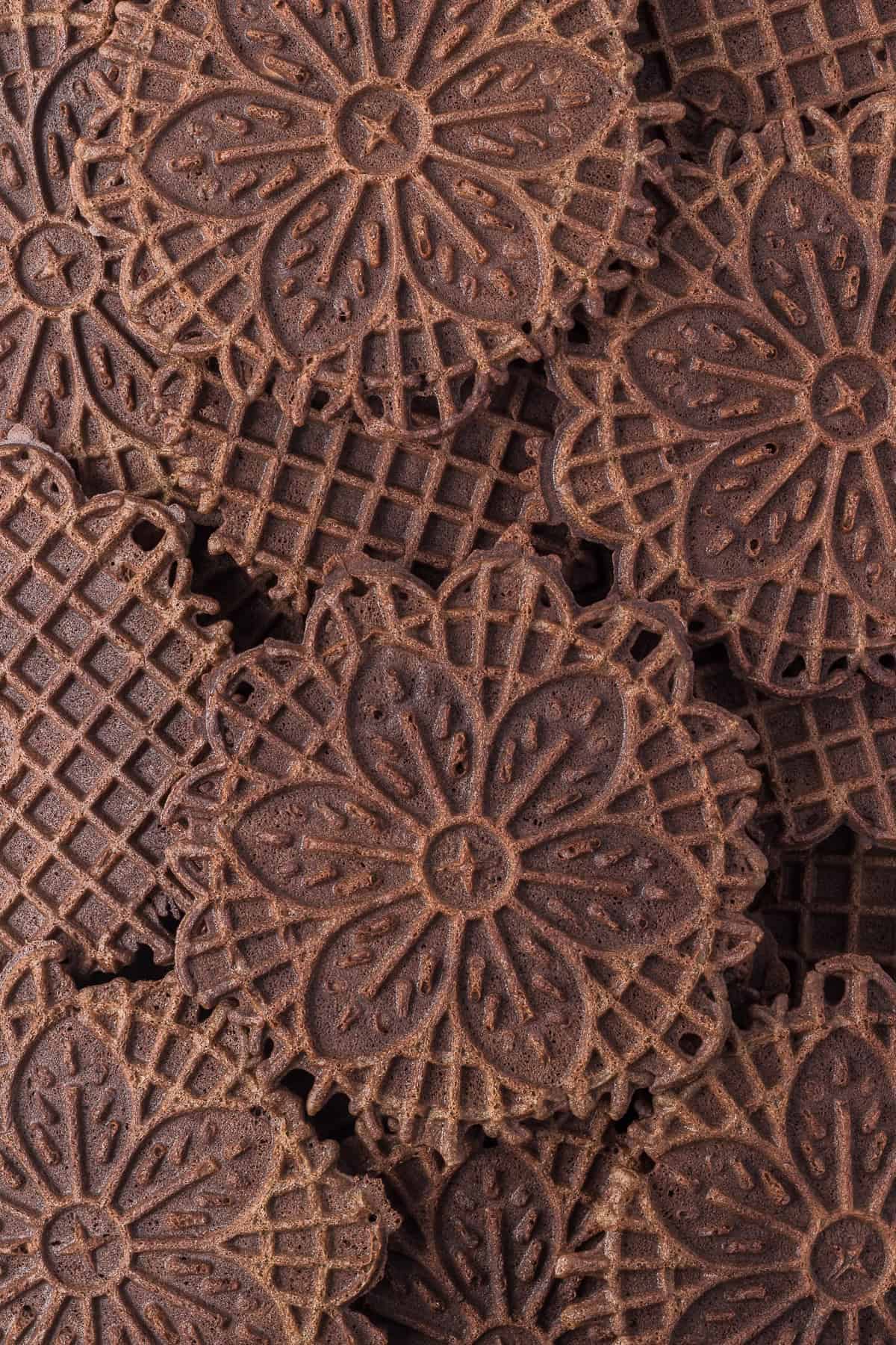 Pizzelle made of chocolate