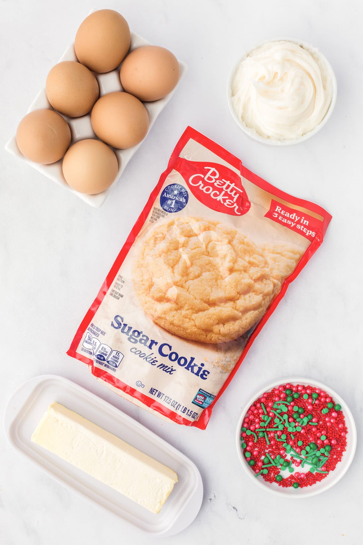 Ingredients for Christmas Cookie Cups