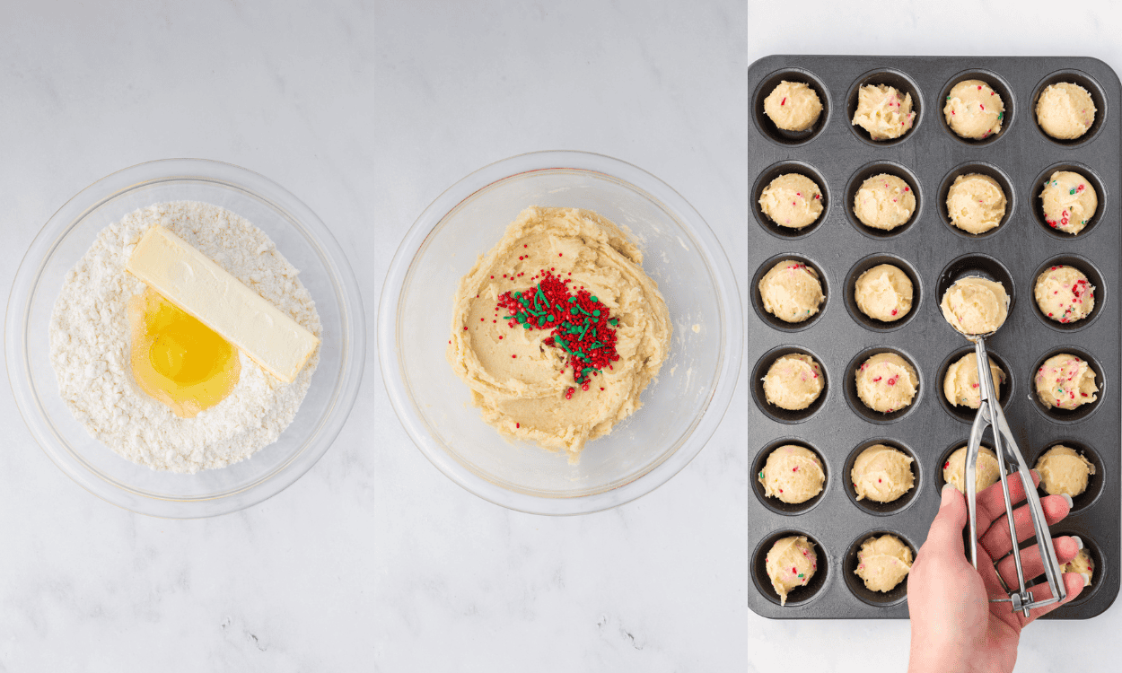 First set of process photos for Christmas Cookie Cups.