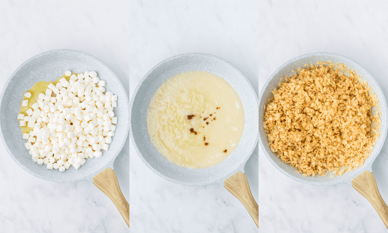 First set of process photos for Santa Rice Krispie Treats.