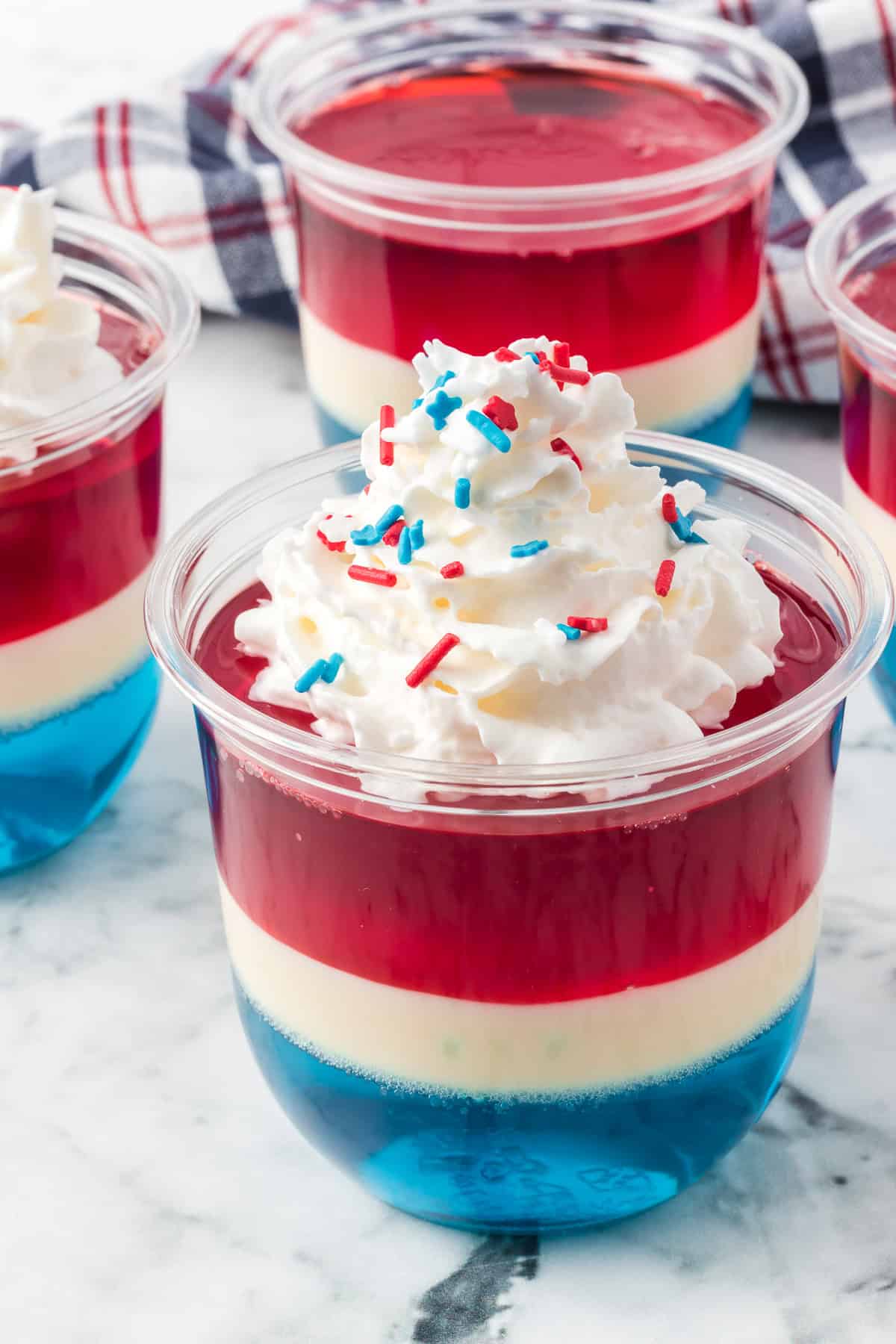 Jell-O© Cups in red, white, and blue