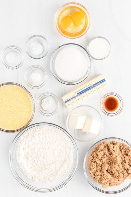 Ingredients for making cookies.