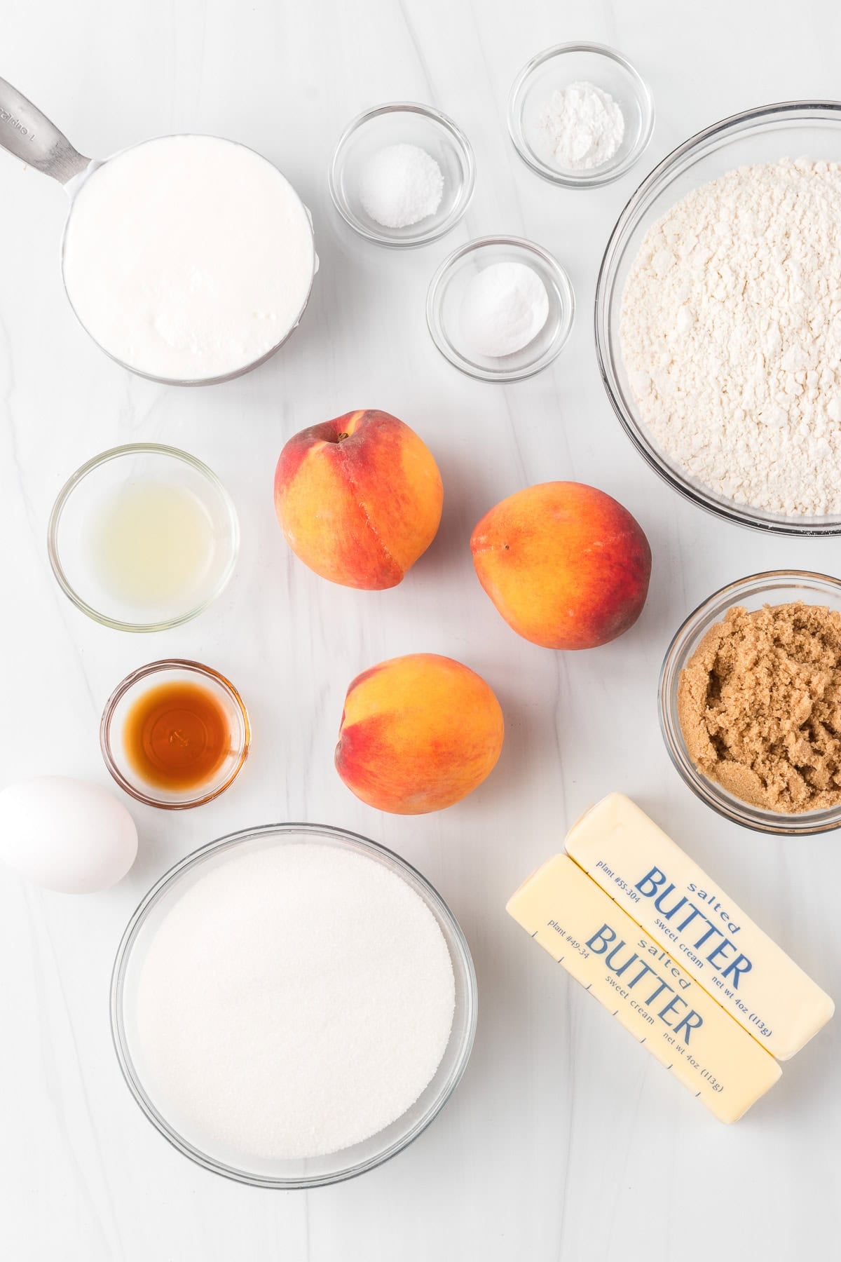 Peach Cake ingredients.