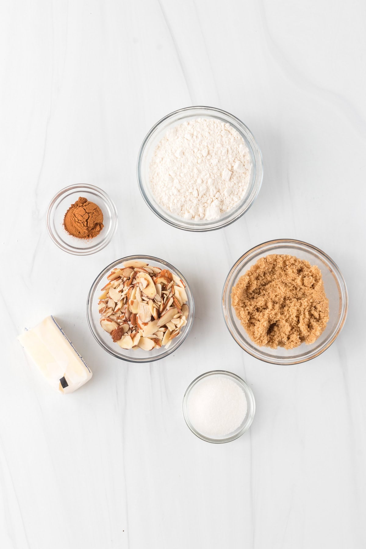 Crumb Topping ingredients.