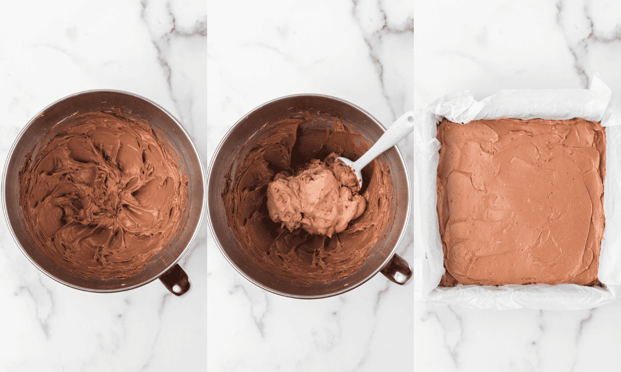 Second set of process photos for Death By Chocolate Dream Bars.