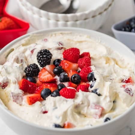 Red, White, and Blue Cheesecake Salad
