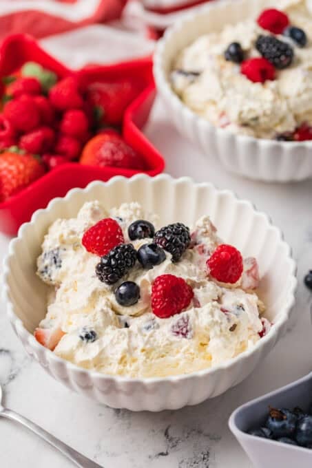 Red, White, and Blue Cheesecake Salad