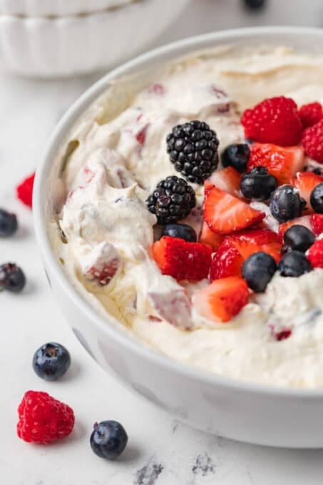 Red, White, and Blue Cheesecake Salad