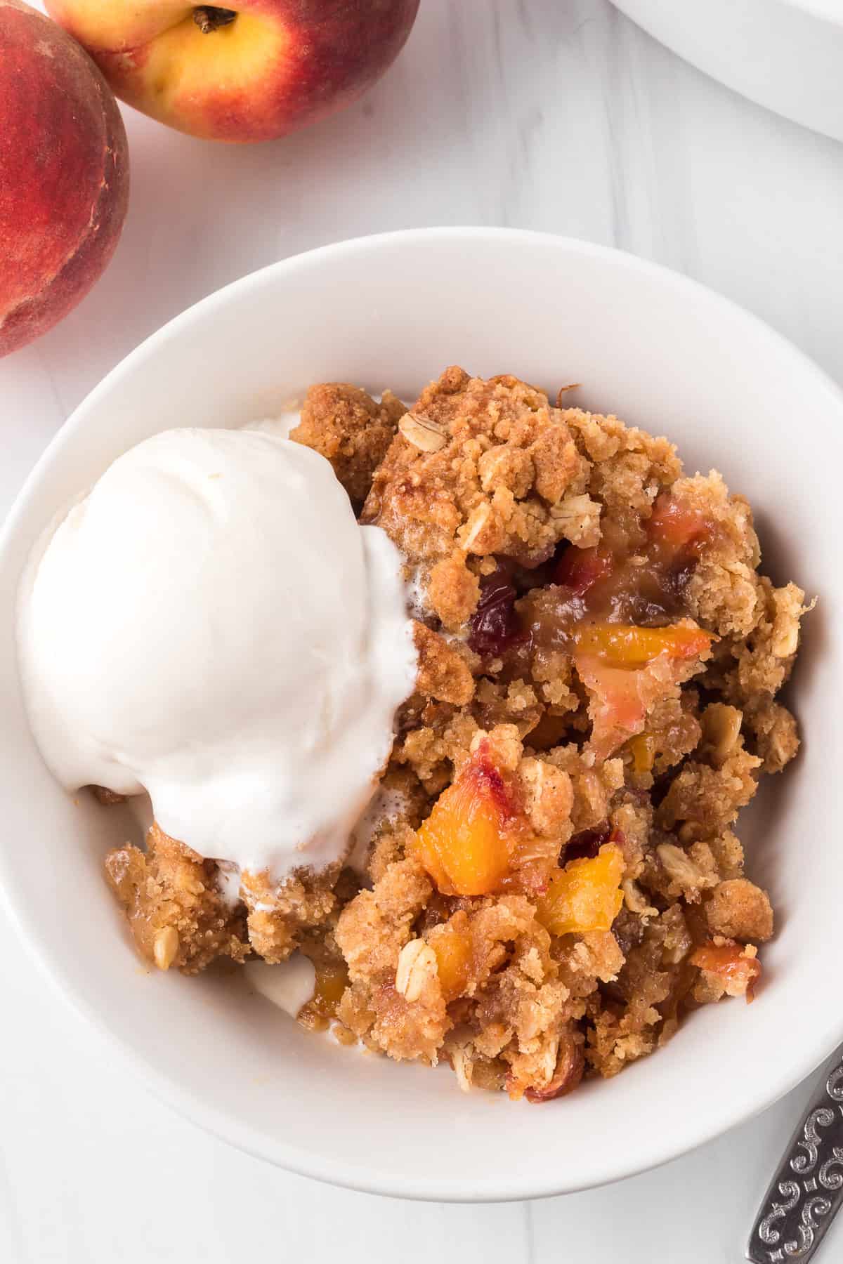 A crisp peach dessert.
